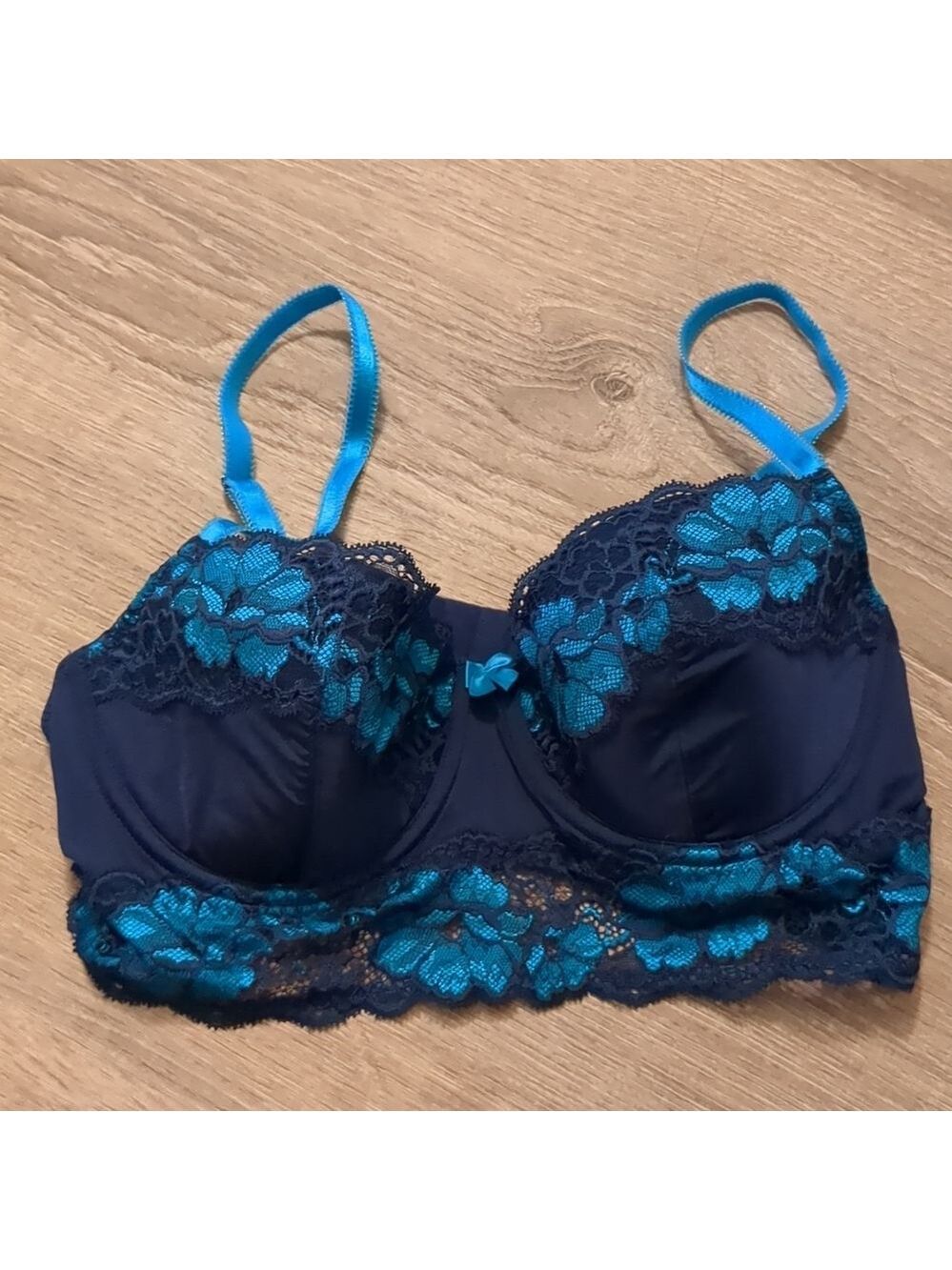Adore me blue floral wired bra size 34C